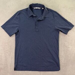 TravisMathew Mens Small Polo Shirt Blue Pima Cotton Blend Golf Athleisure Casual